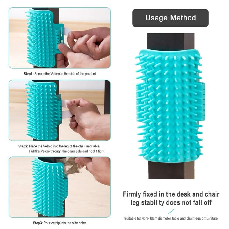 3pcs Pet Table Leg Hair Rubbing Massage Brush Cat Scratcher(Mint Green)-Reluova