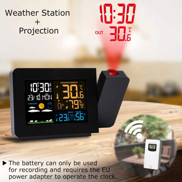 Household Color Screen Temperature And Humidity Meter Weather Forecast Projection Clock My Store