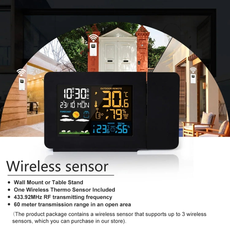 Household Color Screen Temperature And Humidity Meter Weather Forecast Projection Clock My Store