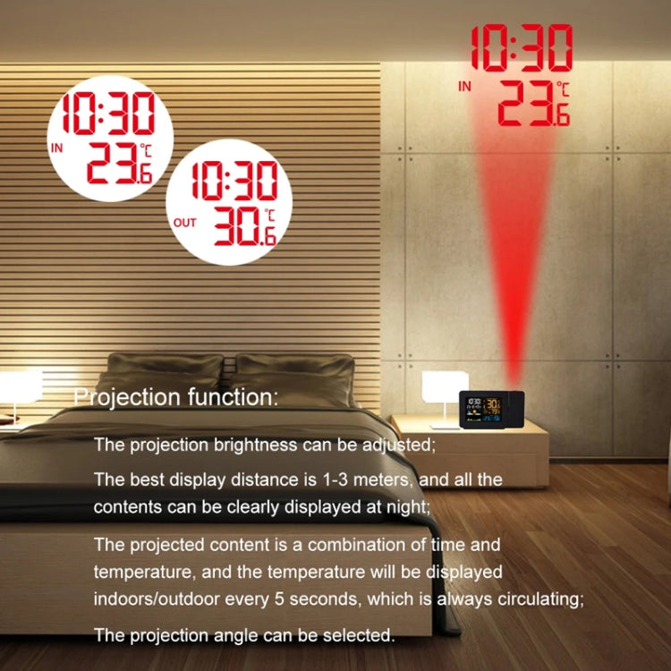 Household Color Screen Temperature And Humidity Meter Weather Forecast Projection Clock My Store