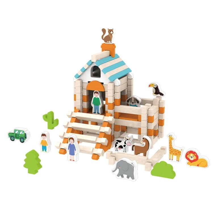 Children Architecture Building Blocks Wooden House Mortise And Tenon Structure Assembled Toy Reluova