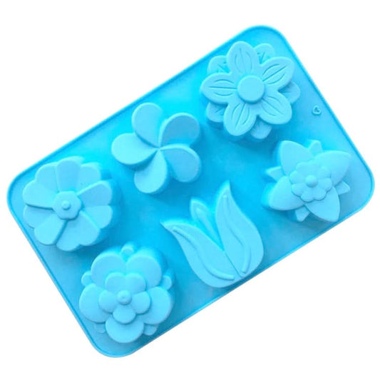 6 Grids Flower Silicone Baking Cake Molds DIY Handmade Soap Mould-Reluova