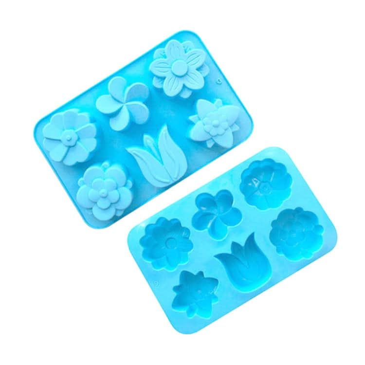 6 Grids Flower Silicone Baking Cake Molds DIY Handmade Soap Mould-Reluova