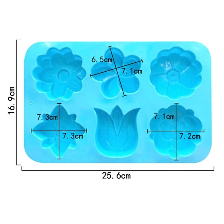 6 Grids Flower Silicone Baking Cake Molds DIY Handmade Soap Mould-Reluova