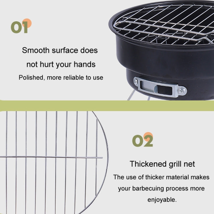 Portable Small Outdoor Folding Round BBQ Grill Wild Camping Cooking Tools Reluova