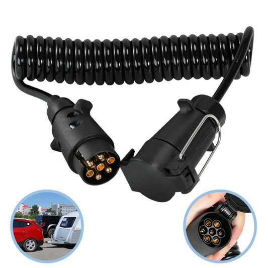 7 Core To 7 Pin Car Trailer Connector With 2m PU Spring Wire-Reluova