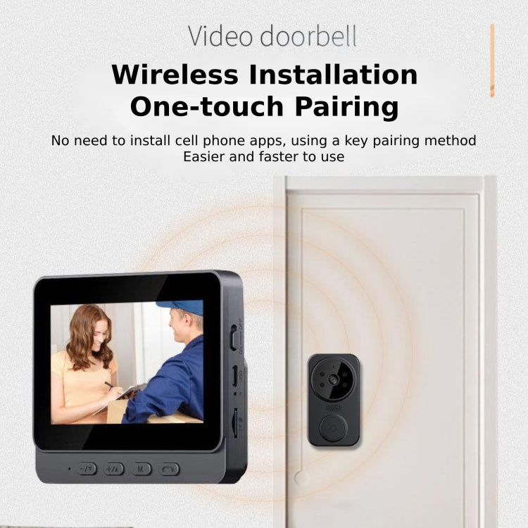 Wireless 2.4G Visual Intercom Doorbell 4.3 inch IPS Screen with Camera Monitor Night Vision