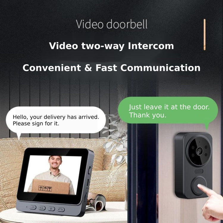 Wireless 2.4G Visual Intercom Doorbell 4.3 inch IPS Screen with Camera Monitor Night Vision Reluova