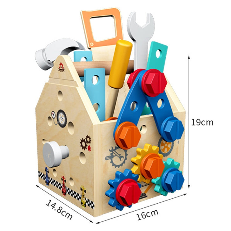 Wooden Multifunction Toolbox Early Learning Disassembly Nut Tool Basket Children Educational Toy