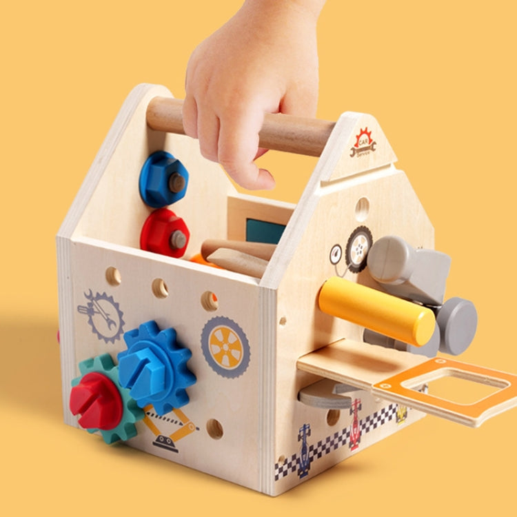 Wooden Multifunction Toolbox Early Learning Disassembly Nut Tool Basket Children Educational Toy Reluova