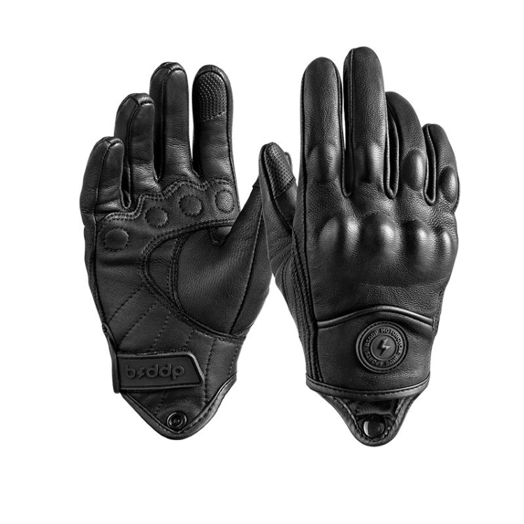 BSDDP Racing Sheepskin Anti-fall Breathable Touch Screen Full Finger Gloves