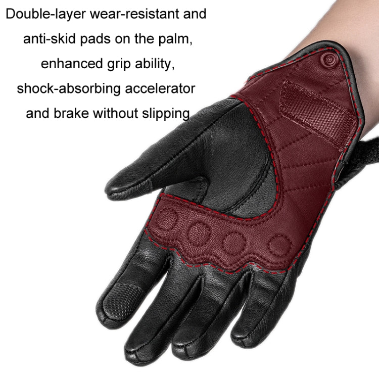 BSDDP Racing Sheepskin Anti-fall Breathable Touch Screen Full Finger Gloves