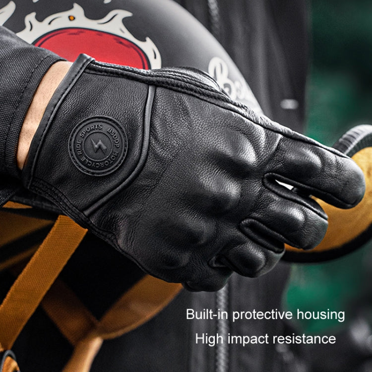 BSDDP Racing Sheepskin Anti-fall Breathable Touch Screen Full Finger Gloves Reluova