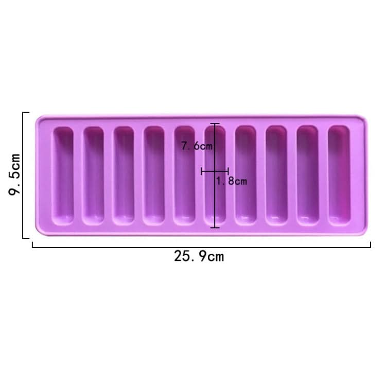 10 Grids Long Silicone Cookie Molds DIY Baking Chocolate Mould