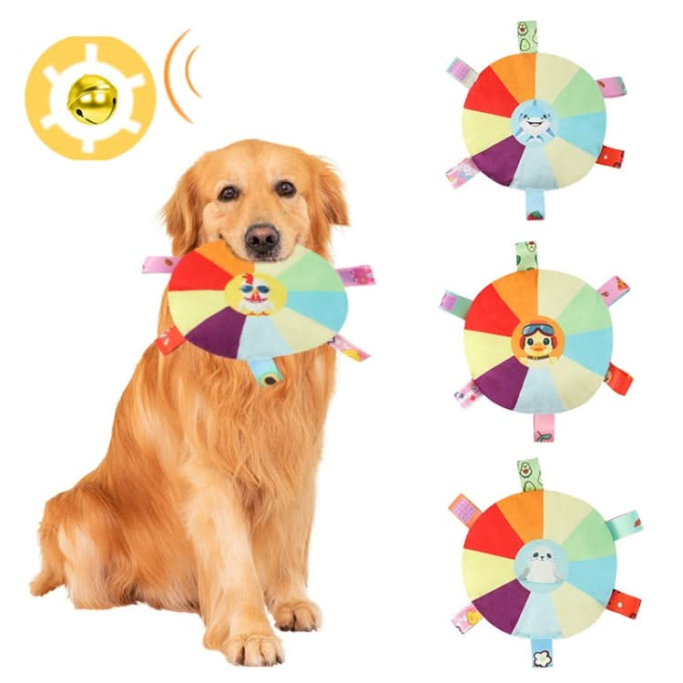 Dog Flying Saucer Toy Outdoor Plush Audible Interactive Teething Bite Resistant Puppy Flying Discs - Reluova