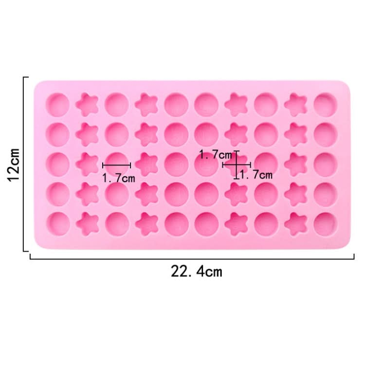 50 Grids Round Pentagram Chocolate Fondant Drip Cookie Molds DIY Jelly Pudding Mould-Reluova