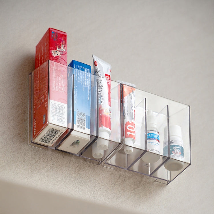 3-Compartment Clear Plastic Organizers Wall-Mounted Cosmetic Storage Box-Reluova