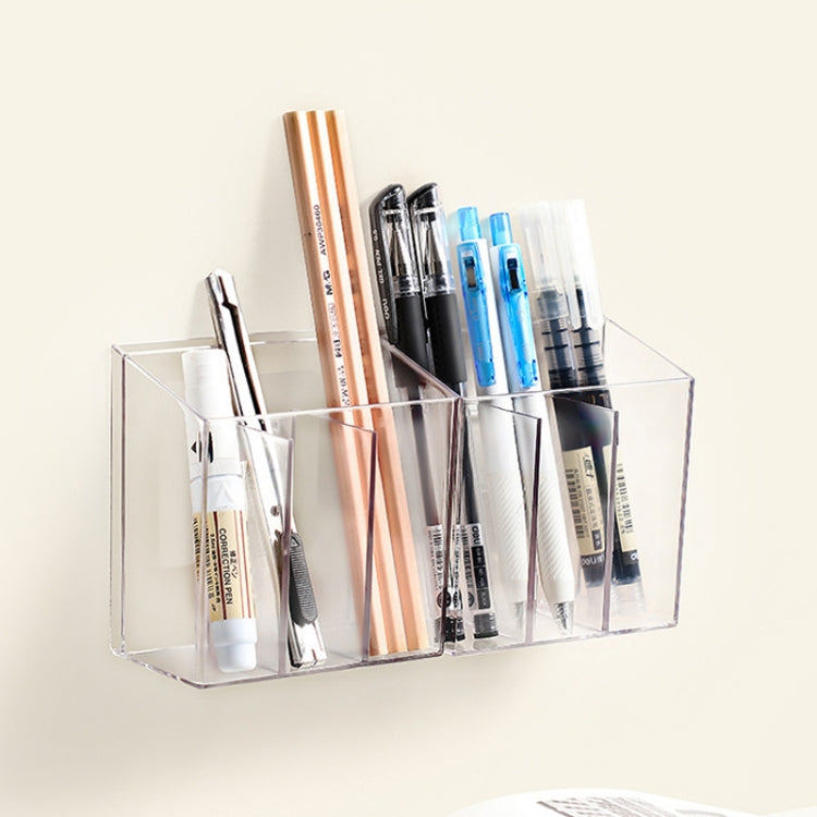 3-Compartment Clear Plastic Organizers Wall-Mounted Cosmetic Storage Box-Reluova