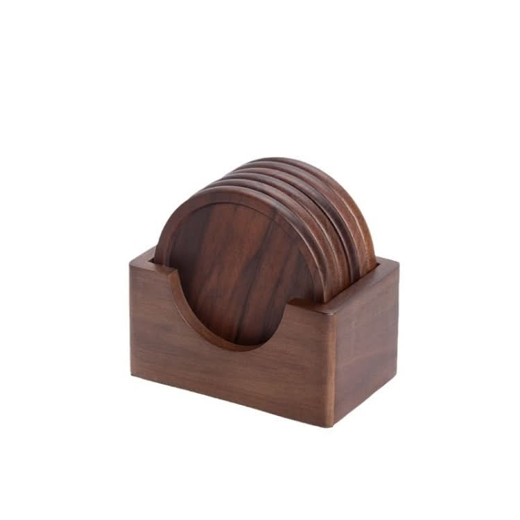 6pcs /Set Walnut Coaster Wooden Tea Ceremony Tray Coffee Cup Solid Wood Insulation Pad-Reluova