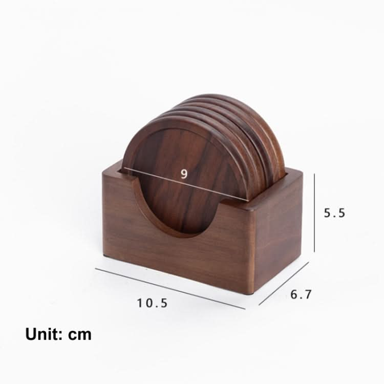 6pcs /Set Walnut Coaster Wooden Tea Ceremony Tray Coffee Cup Solid Wood Insulation Pad-Reluova