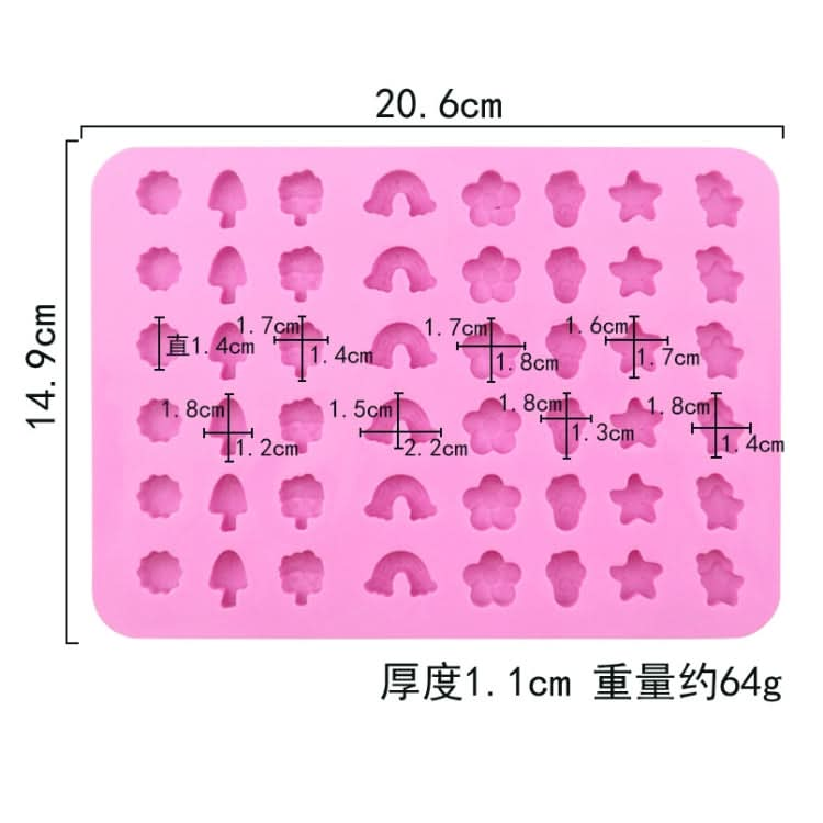 48 Grids Nature Objects Silicone Fondant Mold Mini Fire Paint Wax Standing Mould-Reluova