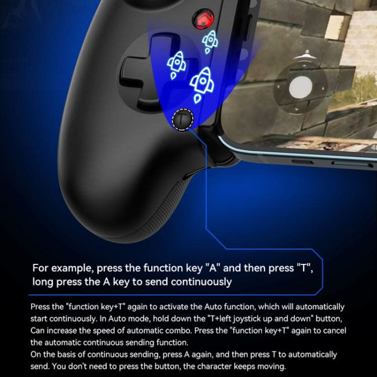 BSP-D10S Wireless Stretch Game Controller With Heat Dissipation Fan for Switch / Android / IOS / PC / PS3 / PS4