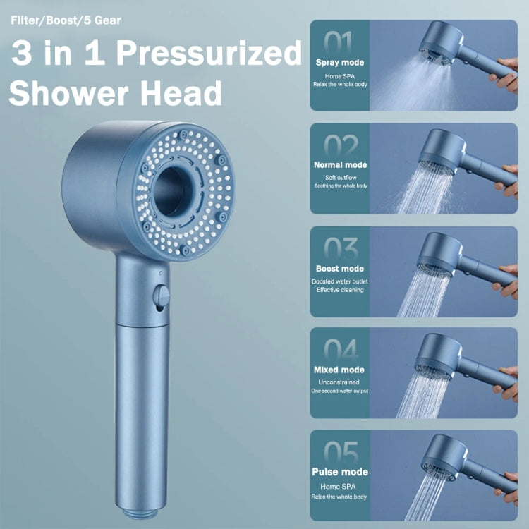 High-Pressure Handheld Shower Head With 5 Spray Modes Filtered Showerhead