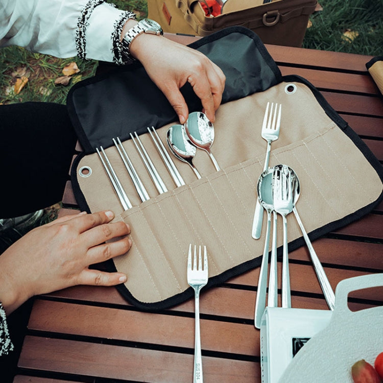 AOTU AT6471 12pcs /Set Outdoor 304 Stainless Steel Camping Cutlery Set With Storage Bag Reluova