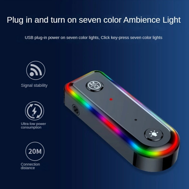 Q3 2-in-1 RGB Light Bluetooth Audio Receiver Launcher Car Audio Adapter ÎҵÄÉ̵ê