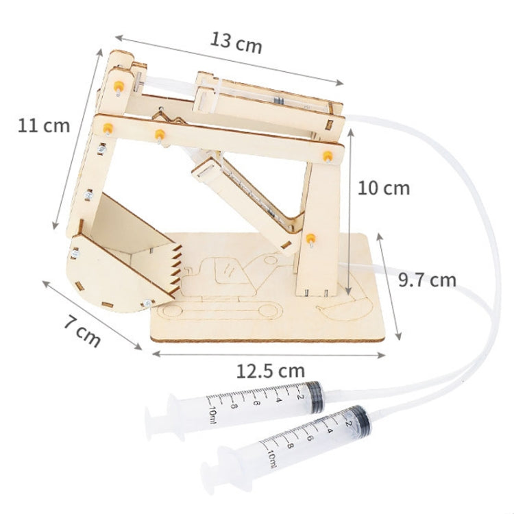 Wooden Hydraulic Excavator Pupils DIY Technology Small Production Science Experiment Materials