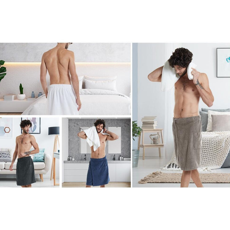 Adjustable Sticky Beach Towel Shower Room Men Wearable Bathrobe with Pockets My Store