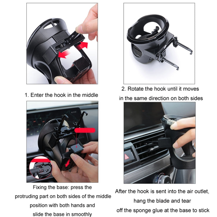 Car Cup Holder Air Conditioner Outlet Multifunctional Storage Rack