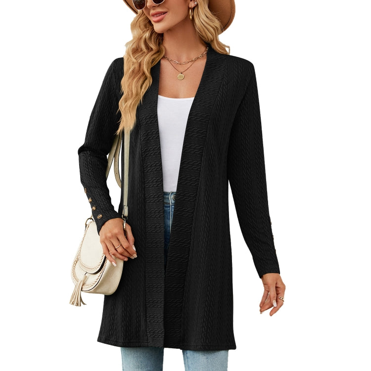 Autumn And Winter Women Button Long Sleeve Loose Cardigan Jacket My Store