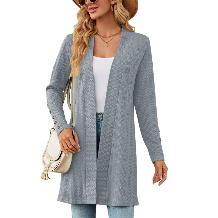 Autumn And Winter Women Button Long Sleeve Loose Cardigan Jacket My Store