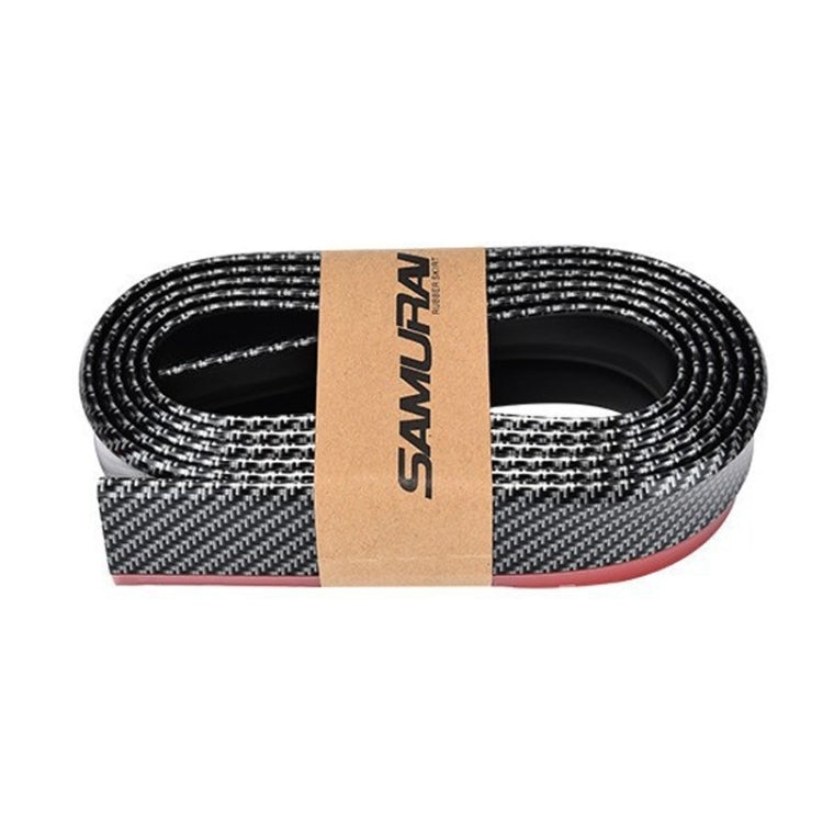 SAMURAI 2.5m Carbon Fiber Car Front Lip Anti-Collision Bumper Modification Strip Supplies