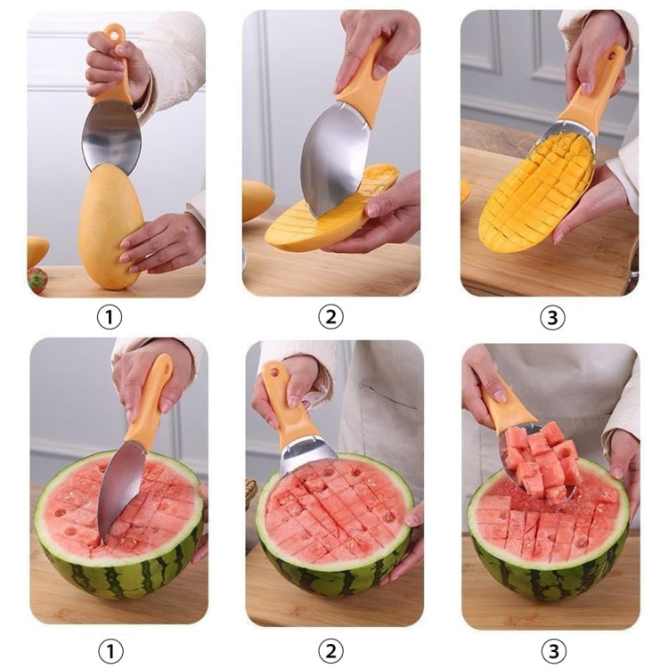 Mango Slicing and Dicing Tool Multifunctional Stainless Steel Fruit Peel Separator