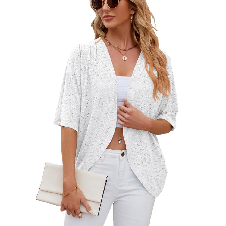 Women Spring Summer Solid Color Half-Sleeve Cardigan Knitwear Air Conditioning Outerwear My Store