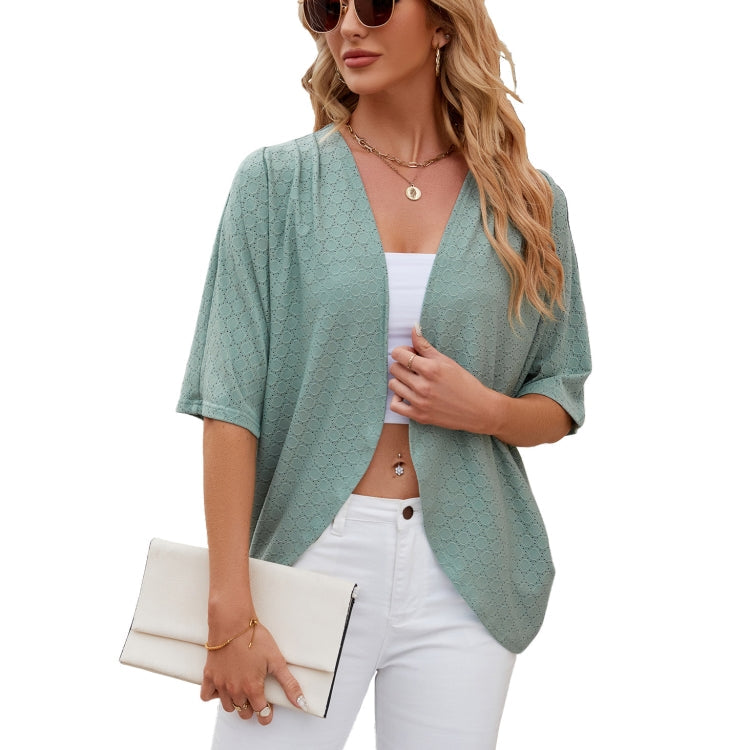 Women Spring Summer Solid Color Half-Sleeve Cardigan Knitwear Air Conditioning Outerwear My Store