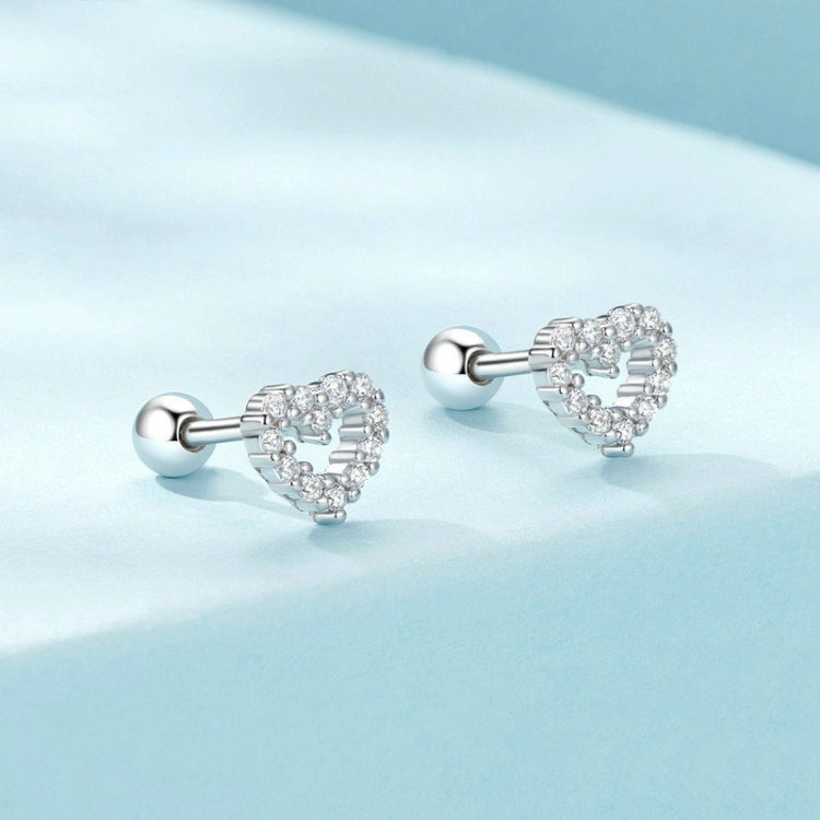 S925 Sterling Silver Threaded Heart Zircon Earrings My Store