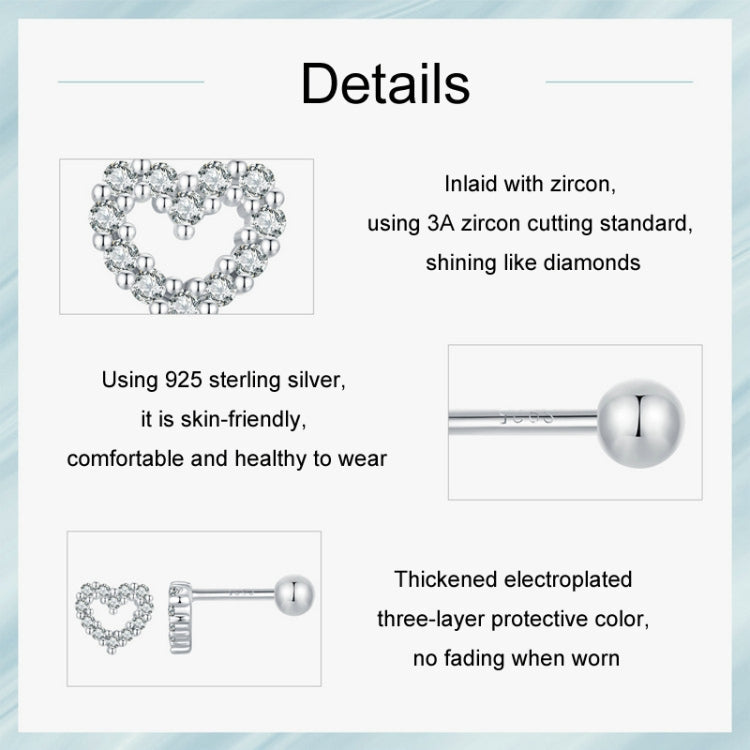 S925 Sterling Silver Threaded Heart Zircon Earrings My Store