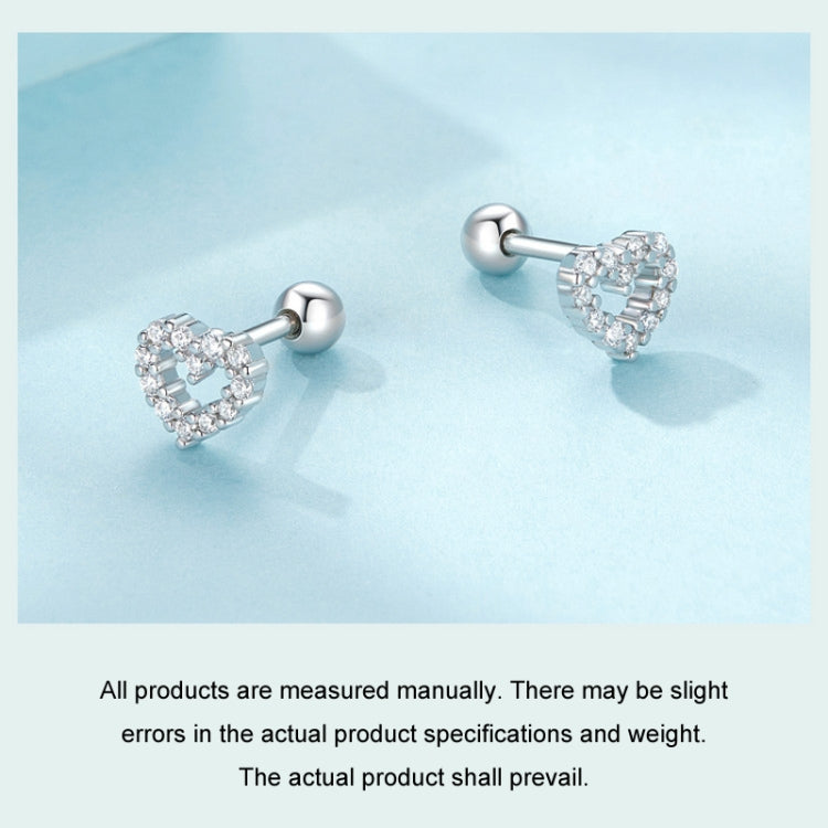 S925 Sterling Silver Threaded Heart Zircon Earrings My Store