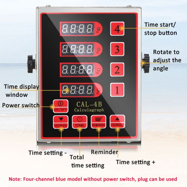 4 Channels Commercial Kitchen Timer With Loud Alarm Adjustable Cooking Reminder-Reluova