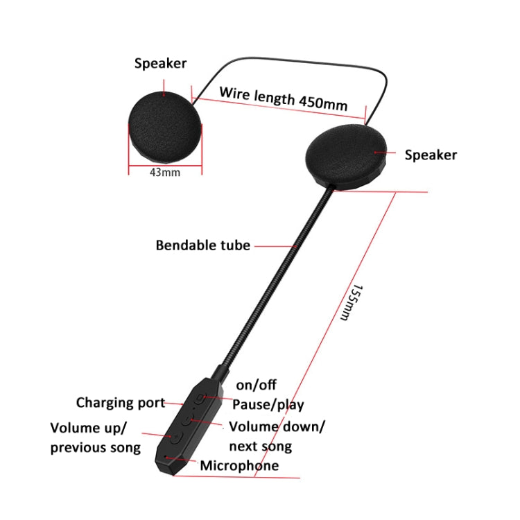 Bluetooth 5.3 Motorcycle Helmet Headset Stereo Intelligent Noise Reduction Riding Headphone Reluova