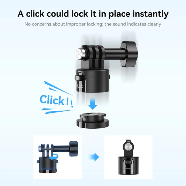 TELESIN CQM-001 Universal Magnetic Quick Release Adapter Kit For Sports Cameras