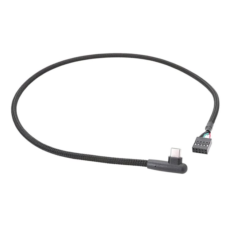 Motherboard USB 9Pin To Type-C Elbow Data Cable Braided Network Cable My Store