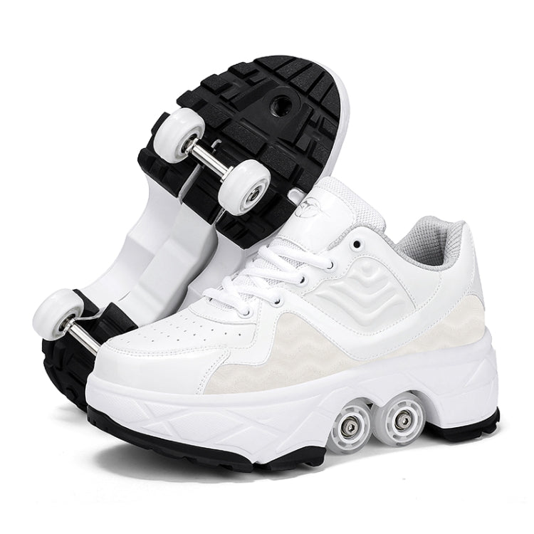 With Brakes Deformable Four-wheel Retractable Double-row Dual-purpose Roller Skates, Series 1