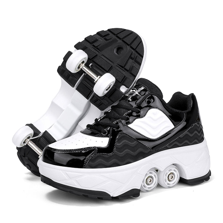 With Brakes Deformable Four-wheel Retractable Double-row Dual-purpose Roller Skates, Series 1