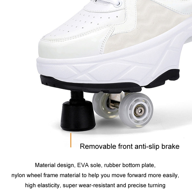 With Brakes Deformable Four-wheel Retractable Double-row Dual-purpose Roller Skates, Series 1