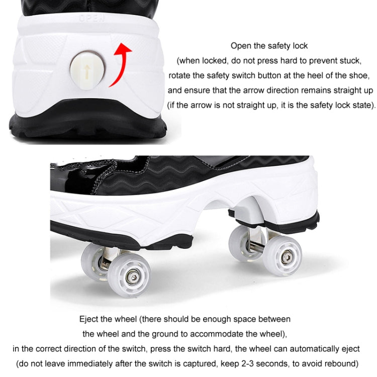 With Brakes Deformable Four-wheel Retractable Double-row Dual-purpose Roller Skates, Series 1