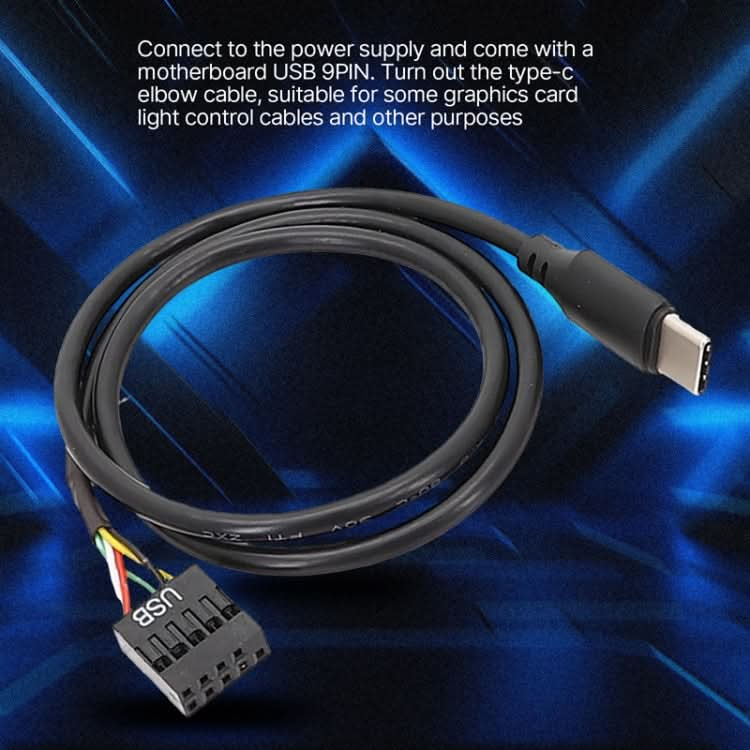 Motherboard USB 9Pin To Type-C Straight Data Double Shielded Cable My Store